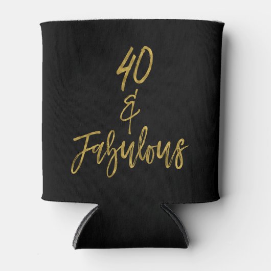 40 en Fabulous Gold Foil Verjaardag Koelbox Blikjeskoeler (Voorkant)