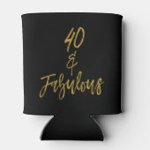 40 en Fabulous Gold Foil Verjaardag Koelbox Blikjeskoeler (Achterkant)