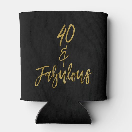 40 en Fabulous Gold Foil Verjaardag Koelbox Blikjeskoeler (Achterkant)