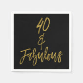40 en Fabulous Gold Foil Verjaardag servetten (Voorkant)