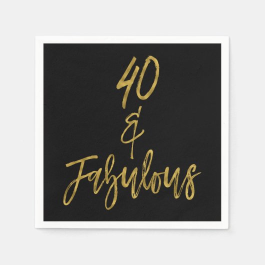 40 en Fabulous Gold Foil Verjaardag servetten (Voorkant)