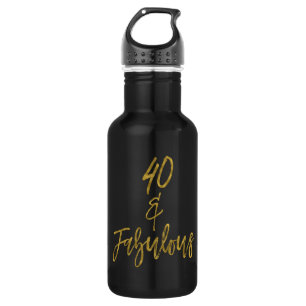 40 en Fabulous Gold Folie Verjaardag Water Fles