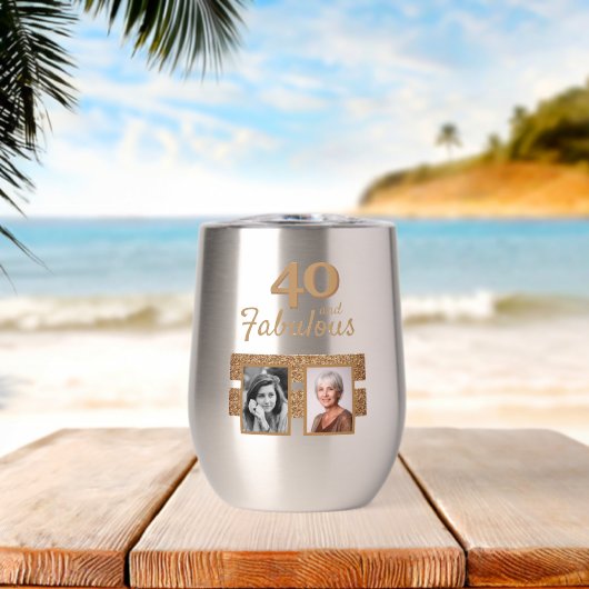 40 en Fabulous Gold Glitter 2 Foto 40e verjaardag (Strand (Gedraaid) )