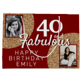 40 en Fabulous Gold Glitter 2 Foto 40e verjaardag Groot Cadeauzakje