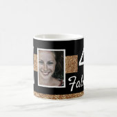 40 en Fabulous Gold Glitter 2 Foto 40e verjaardag Koffiemok (Center)