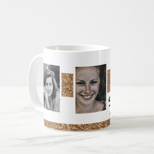 40 en Fabulous Gold Glitter 2 Foto 40e verjaardag Koffiemok (Voorkant links)