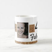 40 en Fabulous Gold Glitter 2 Foto 40e verjaardag Koffiemok (Center)