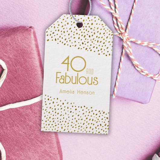 40 en Fabulous Gold Glitter 40e verjaardag Cadeaulabel