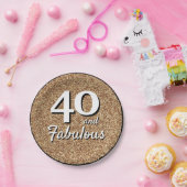 40 en Fabulous Gold Glitter 40e verjaardag Papieren Bordje (Feest)
