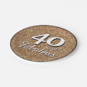 40 en Fabulous Gold Glitter 40e verjaardag Papieren Bordje (Gekanteld)