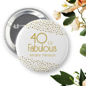 40 en Fabulous Gold Glitter 40e verjaardag Ronde Button 5,7 Cm