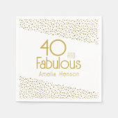 40 en Fabulous Gold Glitter 40e verjaardag Servet (Voorkant)