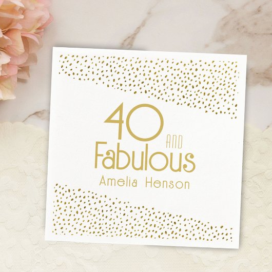 40 en Fabulous Gold Glitter 40e verjaardag Servet