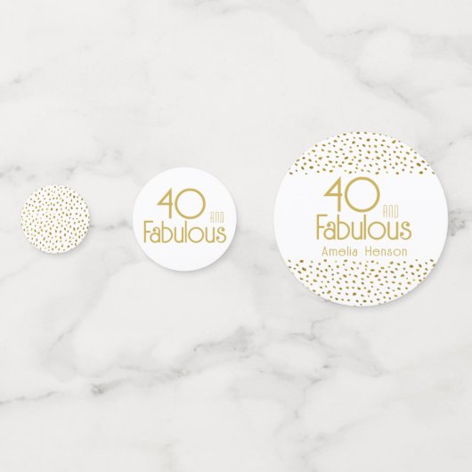 40 en Fabulous Gold Glitter 40th Birthday Party Confetti (Achterkanten)