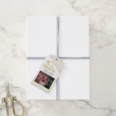 40 en Fabulous Gold Glitter Photo 40th Birthday Cadeaulabel (Met Touw)