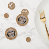 40 en Fabulous Gold Glitter Photo 40th Birthday Confetti (Groep)