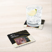 40 en Fabulous Gold Glitter Photo 40th Birthday Kartonnen Onderzetters (Insitu)