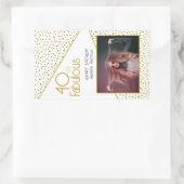40 en Fabulous Gold Glitter Photo 40th Birthday Rechthoekige Sticker (Tas)