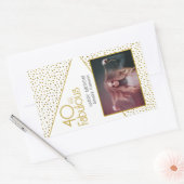 40 en Fabulous Gold Glitter Photo 40th Birthday Rechthoekige Sticker (Envelop)