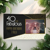 40 en Fabulous Gold Glitter Photo 40th Birthday Spandoek