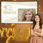 40 en Fabulous Gold Glitter Photo 40th Birthday Spandoek