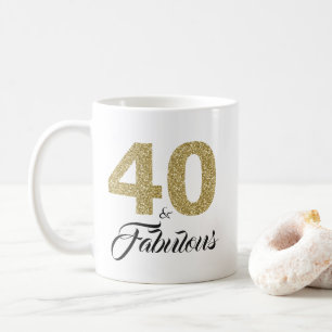 40 en Fabulous Goud Glitter 40ste Verjaardag Koffiemok