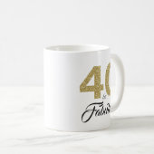 40 en Fabulous Goud Glitter 40ste Verjaardag Koffiemok (Voorkant rechts)