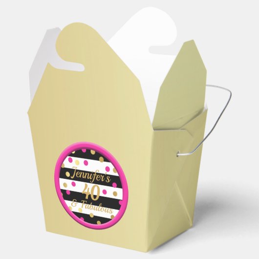 40 en Fabulous Gouden Chinese Voedseldozen Bedankdoosjes (Geopend)