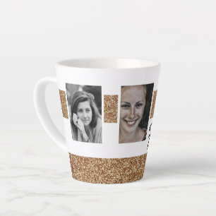 40 en Fabulous Gouden Glitter 2 Foto 40ste Verjaar Latte Mok