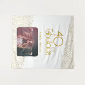 40 en Fabulous Gouden Glitter 40e Verjaardag Foto Wandkleed (Voorkant (horizontaal))