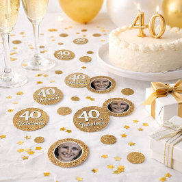 40 en Fabulous Gouden Glitter Foto 40ste Verjaarda Confetti