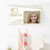40 en Fabulous Gouden Glitter Foto 40ste Verjaarda Spandoek (Insitu)