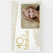 40 en Fabulous Gouden Glitter Foto 40ste Verjaarda Spandoek (Verticaal)