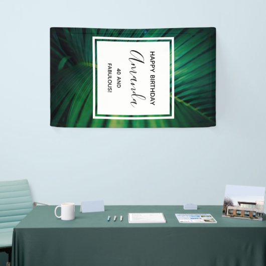 40 en Fabulous Groene Tropische Blad Verjaardag Spandoek (Beurs)