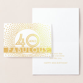 40 en Fabulous Happy Birthday Chic  Deco Folie Kaarten