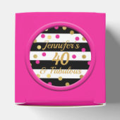 40 en Fabulous Heet Roze Zwart Favor Dozen Bedankdoosjes (Bovenkant)