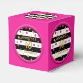 40 en Fabulous Heet Roze Zwart Favor Dozen Bedankdoosjes (Achterkant)