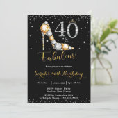 40 en Fabulous High Hiel Diamonds 40e verjaardag Kaart (Staand voorkant)