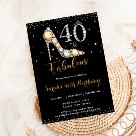 40 en Fabulous High Hiel Diamonds 40e verjaardag Kaart