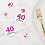 40 en Fabulous Hot Pink Glitter 40th Birthday Confetti<br><div class="desc">40 en Fabulous 40th Birthday Confetti. De woorden "40 en Fabulous" in zwart-wit en warm-roze glitter worden geplaatst met behulp van moderne typografie. Uitgebreid voor u ontworpen door Happy Dolphin Studio. Neem contact met ons op via happydolphinstudio@outlook.com als je hulp of overeenkomende producten nodig hebt.</div>