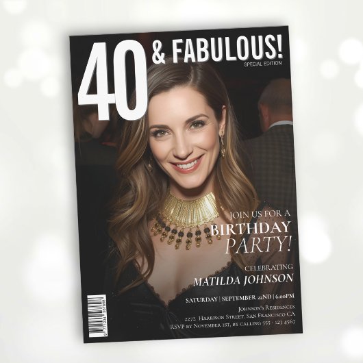 40 en Fabulous Magazine Hoesje 40e verjaardag Kaart