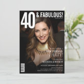 40 en Fabulous Magazine Hoesje 40e verjaardag Kaart (Staand voorkant)