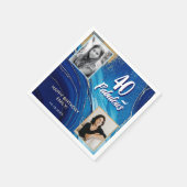 40 en Fabulous Marble Glitter 2 Foto Verjaardag Servet (Hoek)