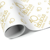 40 en Fabulous Modern 40e Verjaardag Cadeaupapier (Rol Hoek)