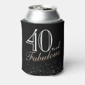 40 en Fabulous Modern and Elegant Black Birthday Blikjeskoeler (Blikje Achterkant)