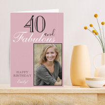 40 en Fabulous Modern Elegant Pink Birthday Foto