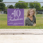 40 en Fabulous Modern Paars 40th Birthday Foto Spandoek (Insitu)