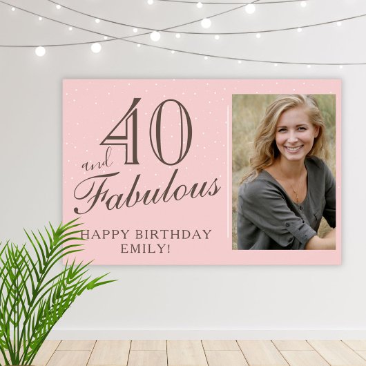 40 en Fabulous Modern Roze 40e Verjaardag Foto Poster