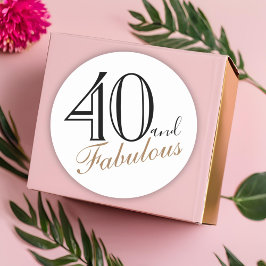 40 en Fabulous Moderne Elegante Vrouw Verjaardag Ronde Sticker