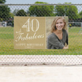 40 en Fabulous Moderne Gouden 40e Verjaardag Foto Spandoek (Insitu)